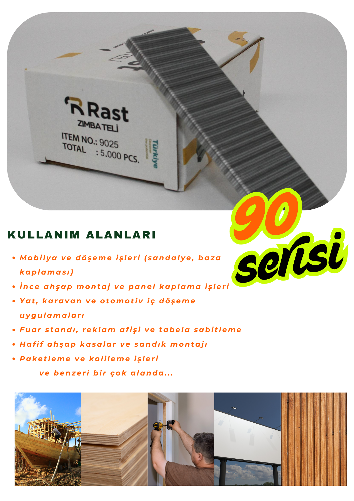 90 Serisi 18 GA Zımba Telleri